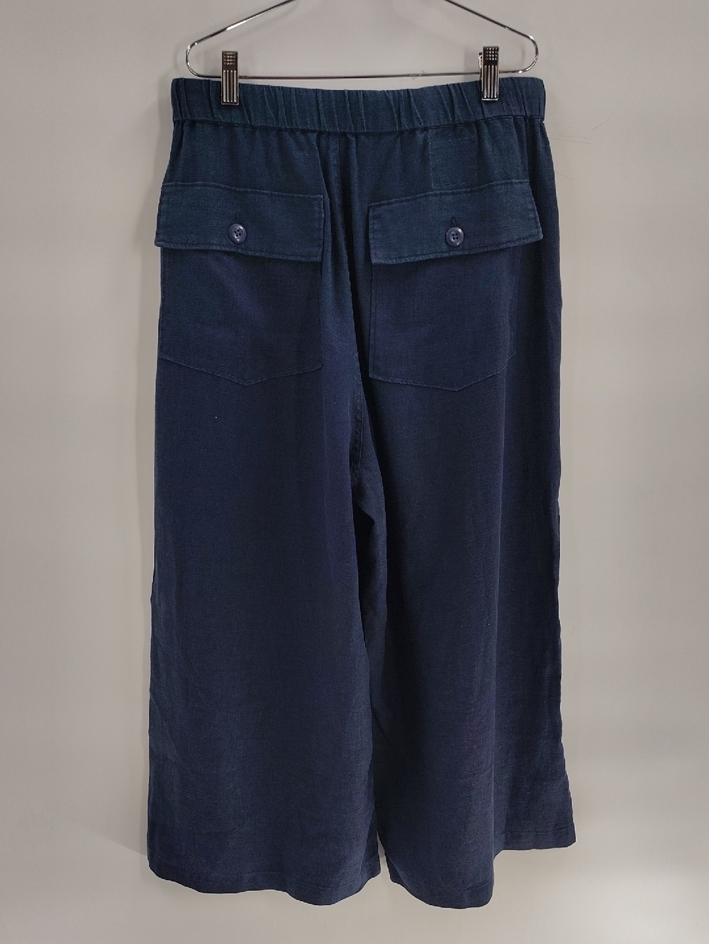 Denimist Anthropologie Denimist Palazzo Drawstring Linen Utility Pants Navy